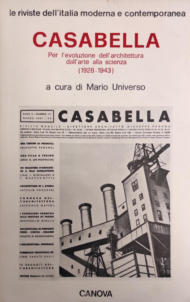 CASABELLA. PER L' EVOLUZIONE DELL' ARCHTETTURA DALL' ARTE ALLA SCIENZA …