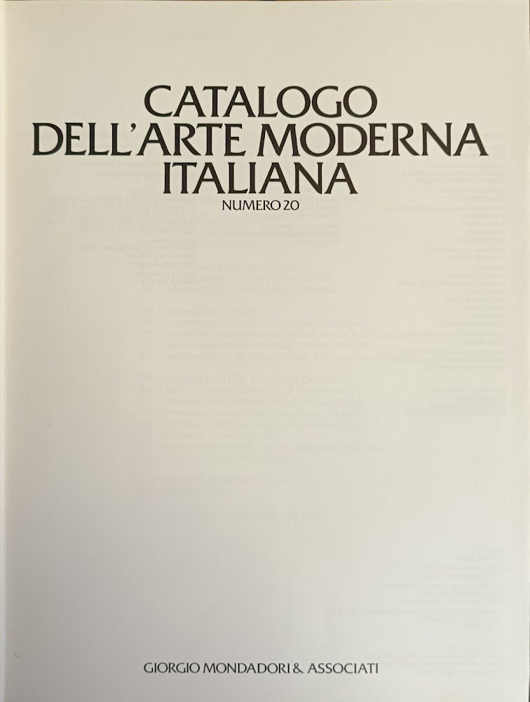 CATALOGO DELL'ARTE MODERNA ITALIANA