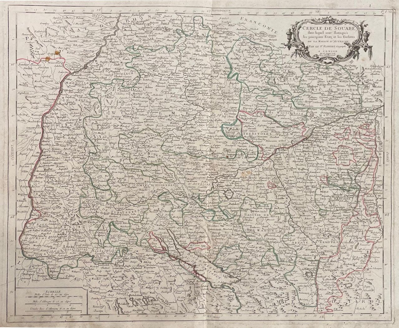 CERCLE DE SOUABE, DANS LEQUEL SONT DISTINGUES LES PRINCIPAUX ETATS …