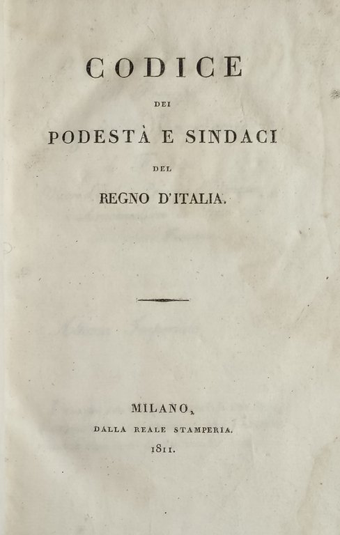 CODICE DEI PODESTÀ E SINDACI DEL REGNO D'ITALIA | Immagine Gallery 3