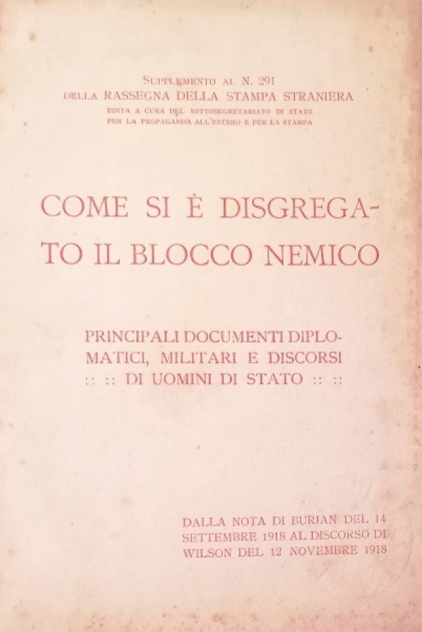 COME SI È DISGREGATO IL BLOCCO STRANIERO. PRINCIPALI DOCUMENTI DIPLOMATICI, …