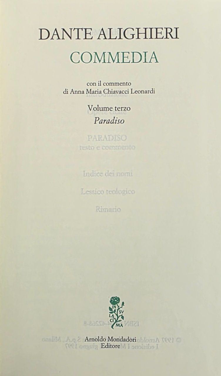 COMMEDIA. PARADISO