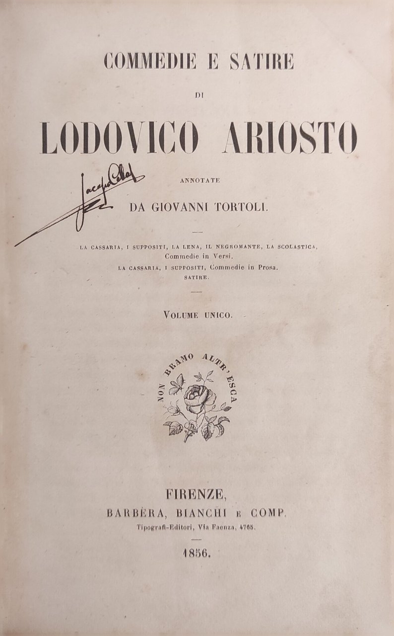 COMMEDIE E SATIRE DI LODOVICO ARIOSTO