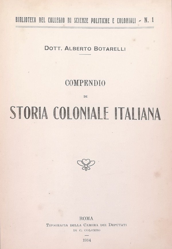 COMPENDIO DI STORIA COLONIALE ITALIANA