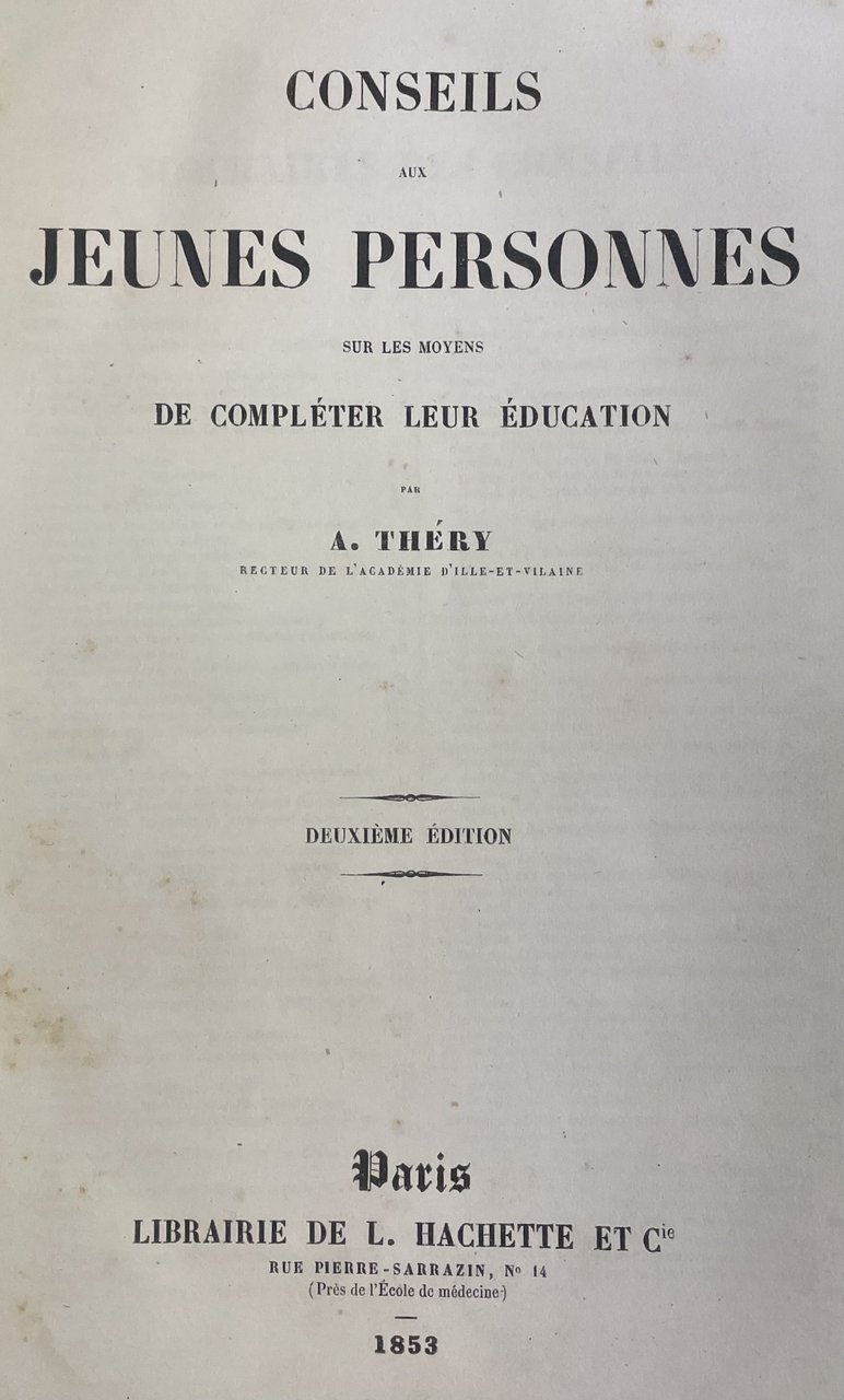 CONSEILS AUX JEUNES PERSONNES SUR LES MOYENS DE COMPLÉTER LEUR …