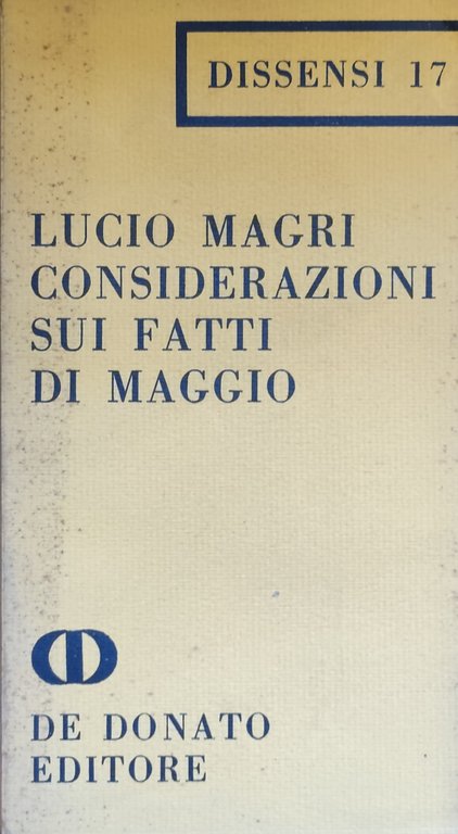 CONSIDERAZIONI SUI FATTI DI MAGGIO