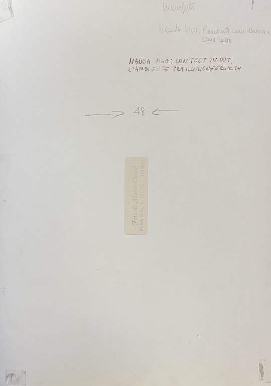 NANDA VIGO "CONTEST IN-OUT, L' AMBIENTE TRA ILLUSIONE E REALTÀ"