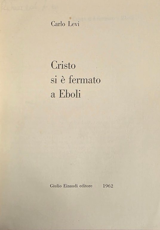 CRISTO SI È FERMATO A EBOLI