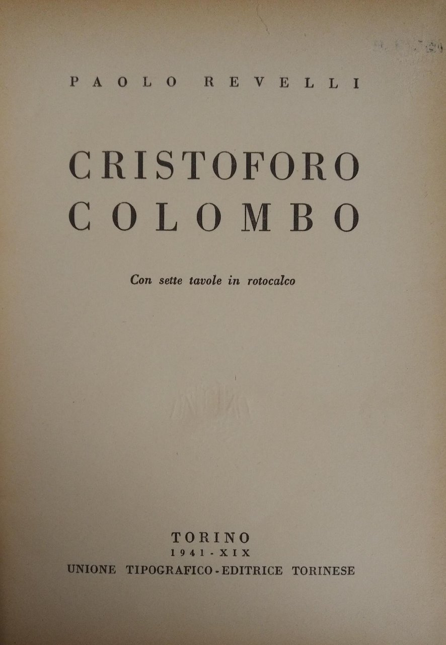 CRISTOFORO COLOMBO