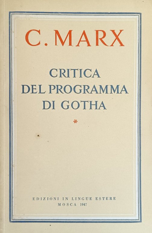 CRITICA DEL PROGRAMMA DI GOTHA