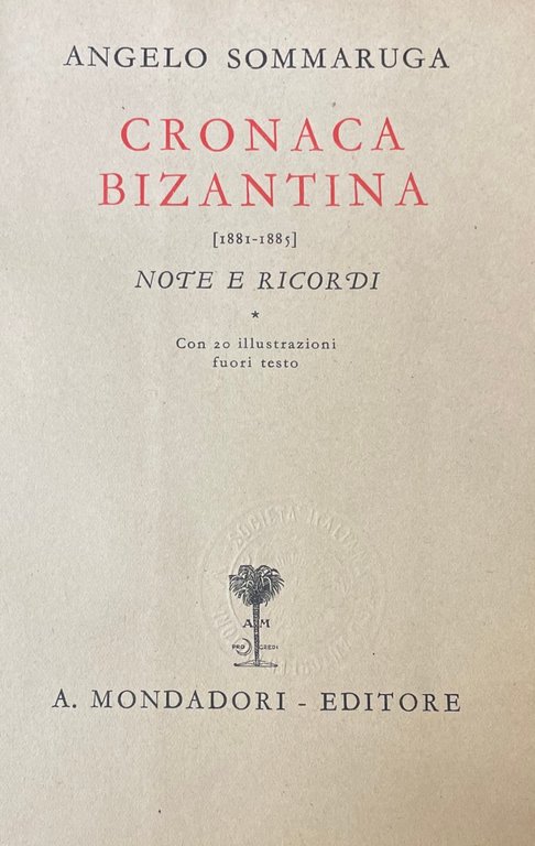 CRONACA BIZANTINA (1881 - 1885)