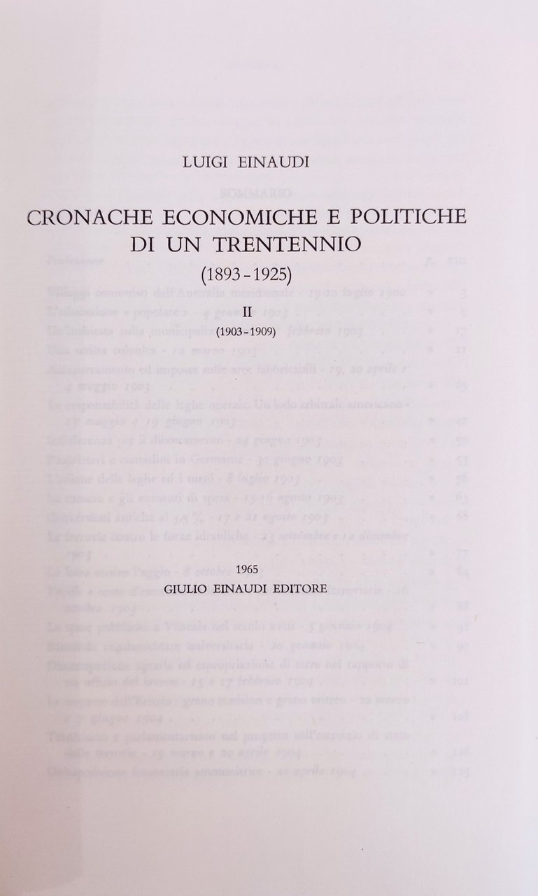 CRONACHE ECONOMICHE E POLITICHE DI UN TRENTENNIO (1893 - 1925)