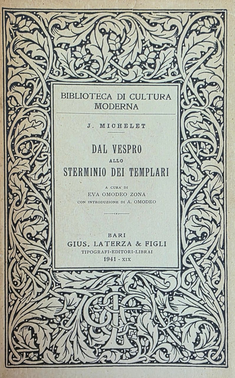 DAL VESPRO ALLO STERMINIO DEI TEMPLARI