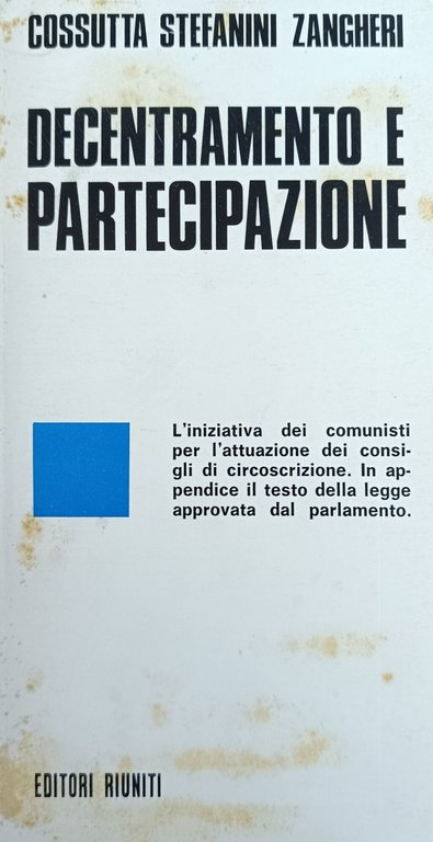 DECENTRAMENTO E PARTECIPAZIONE