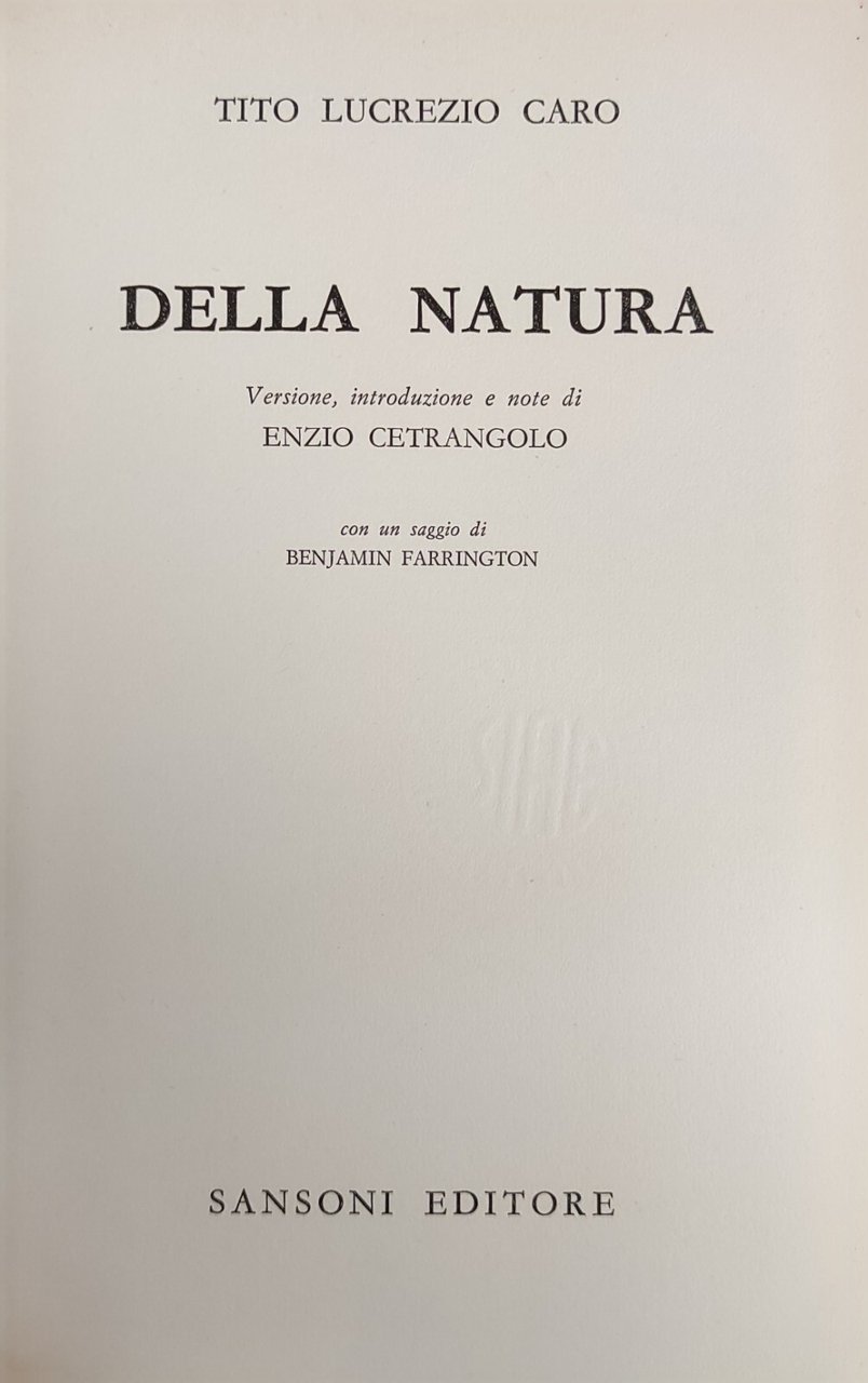 DELLA NATURA