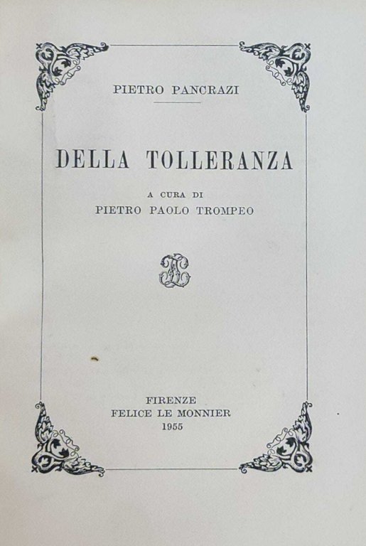 DELLA TOLLERANZA