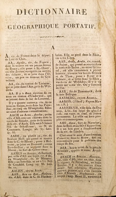 DICTIONNAIRE GEOGRAPHIQUE-PORTATIF
