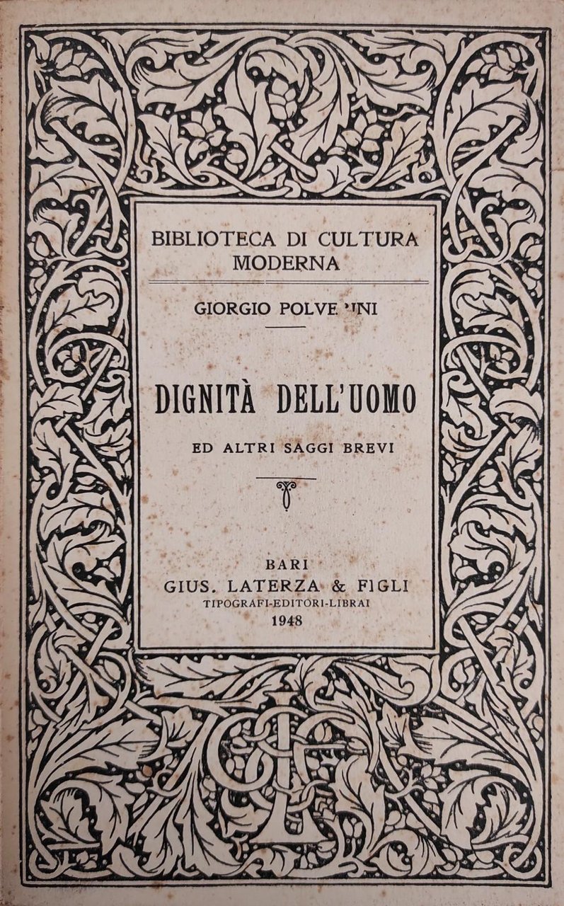 DIGNITÀ DELLUOMO ED ALTRI SAGGI BREVI