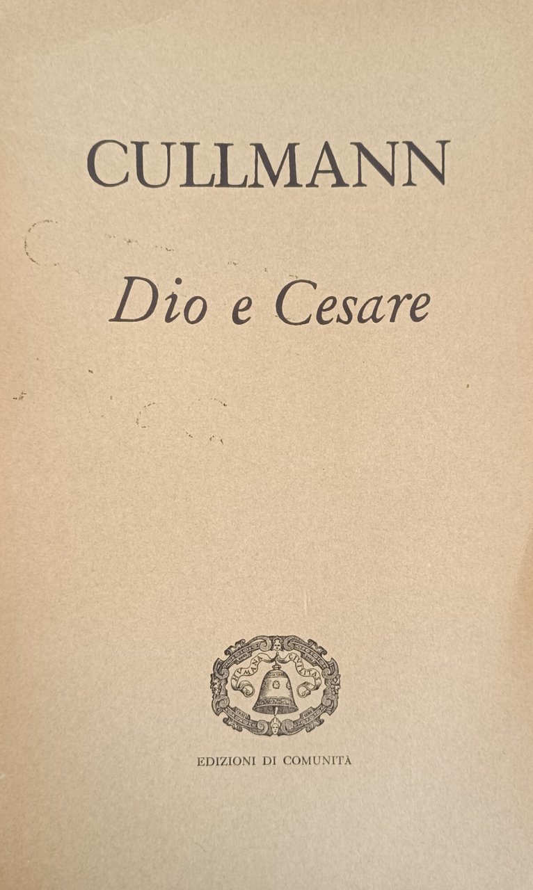 DIO E CESARE. IL PROBLEMA DELLO STATO NELLA CHIESA PRIMITIVA | Immagine principale
