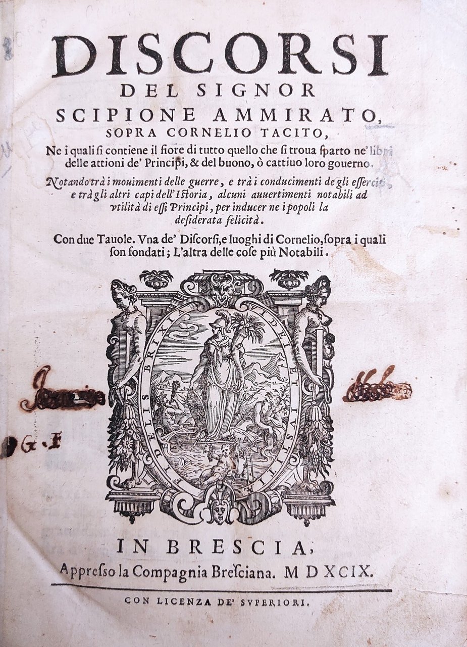DISCORSI DEL SIGNOR SCIPIONE AMMIRATO SOPRA CORNELIO TACITO