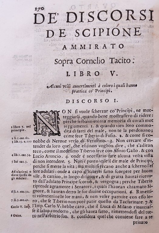 DISCORSI DEL SIGNOR SCIPIONE AMMIRATO SOPRA CORNELIO TACITO