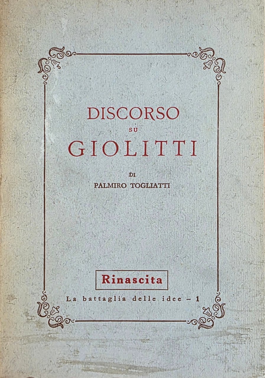DISCORSO SU GIOLITTI | Immagine principale