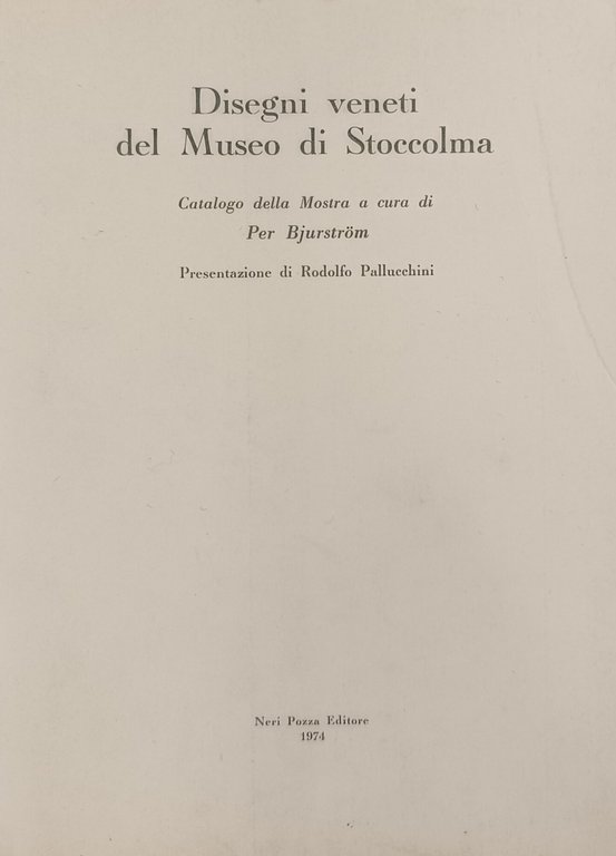 DISEGNI VENETI DEL MUSEO DI STOCCOLMA