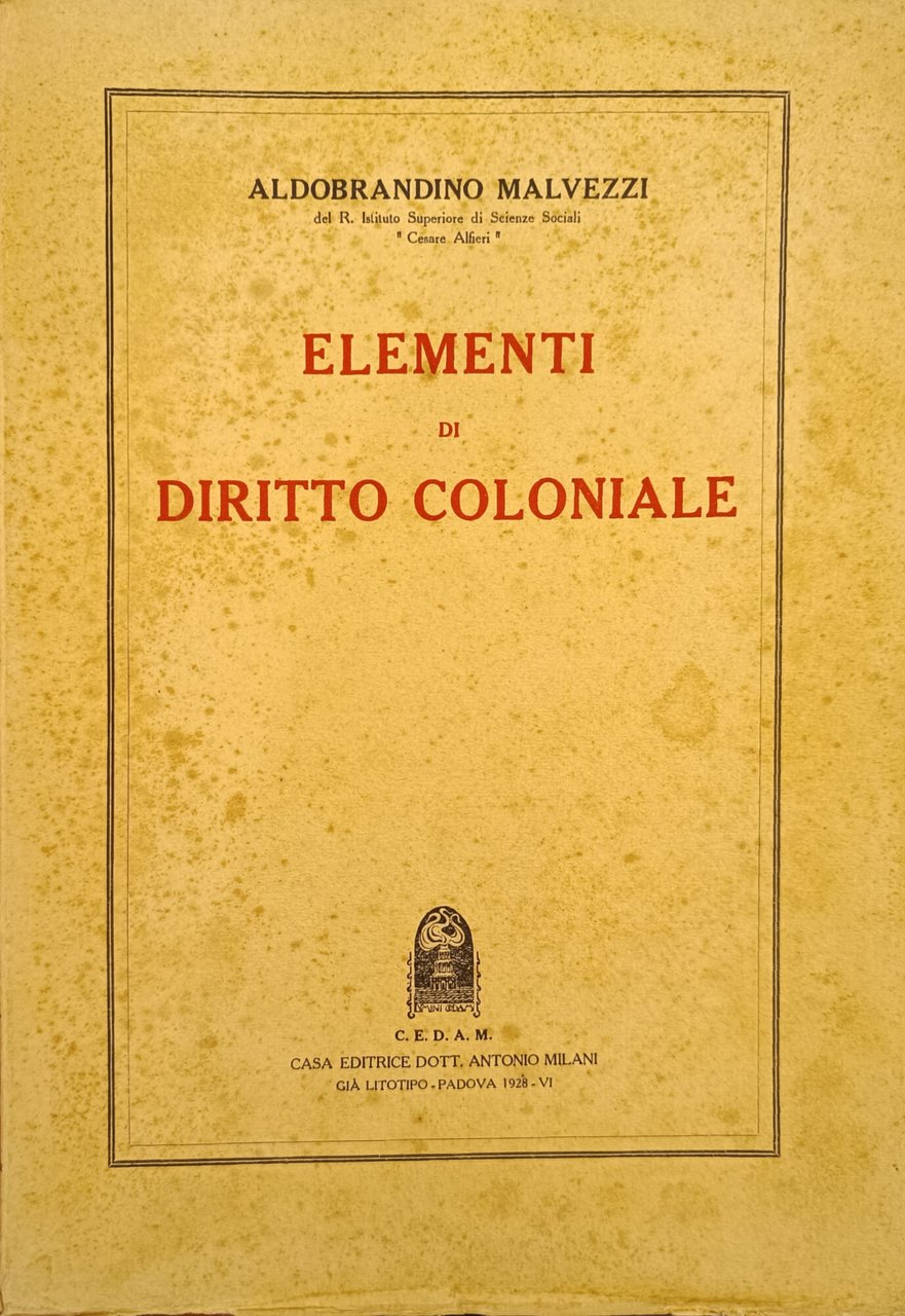 ELEMENTI DI DIRITTO COLONIALE