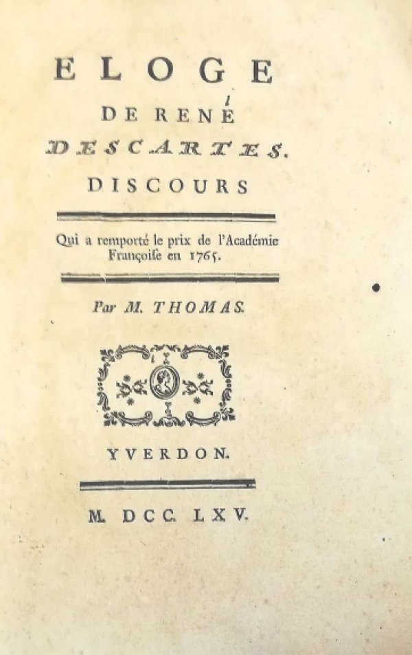 ELOGE DE RENÉ DESCARTES. DISCOURS