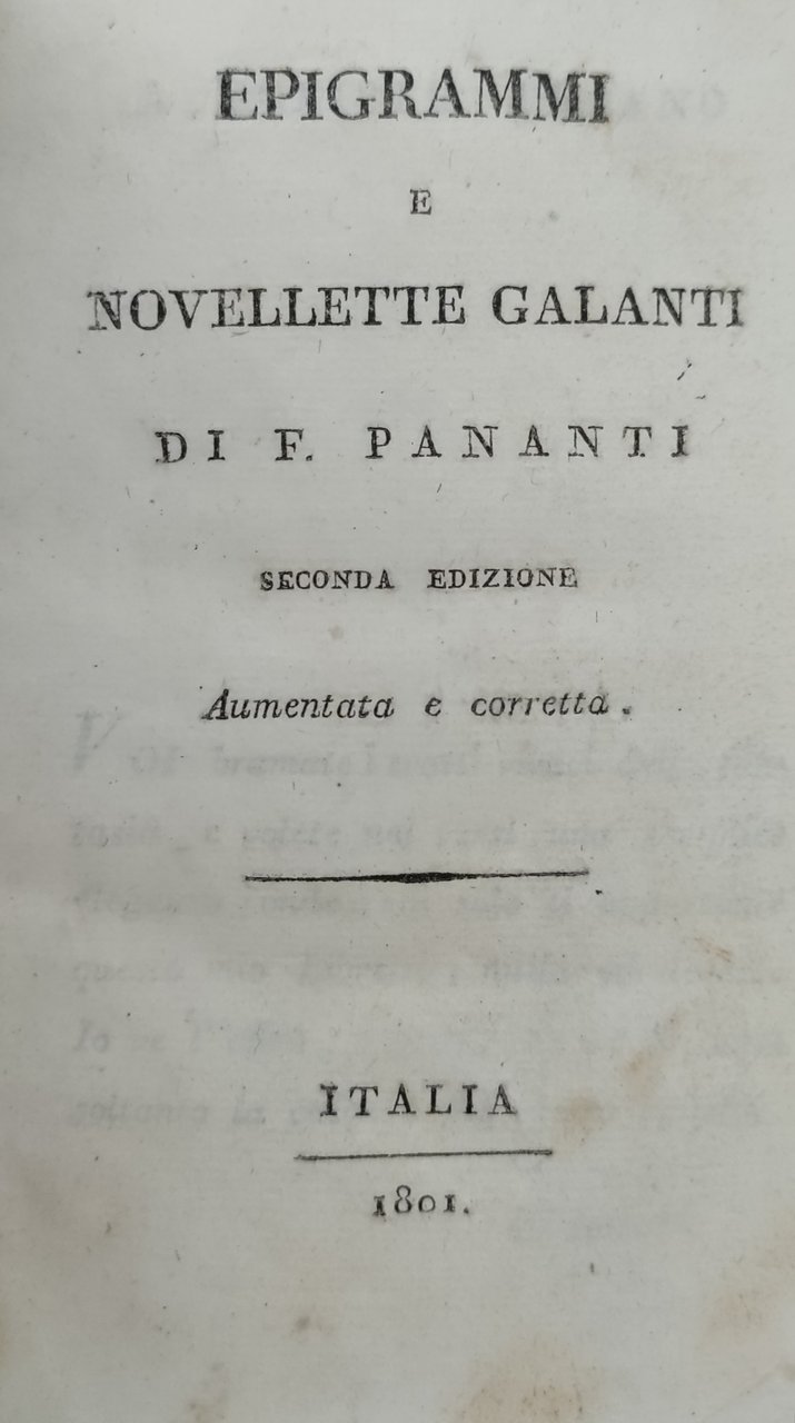 EPIGRAMMI E NOVELLETTE GALANTI