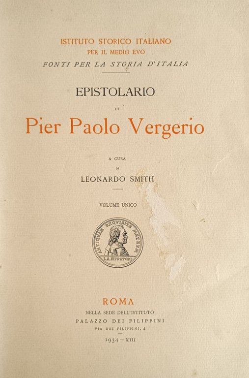 EPISTOLARIO DI PIER PAOLO VERGERIO