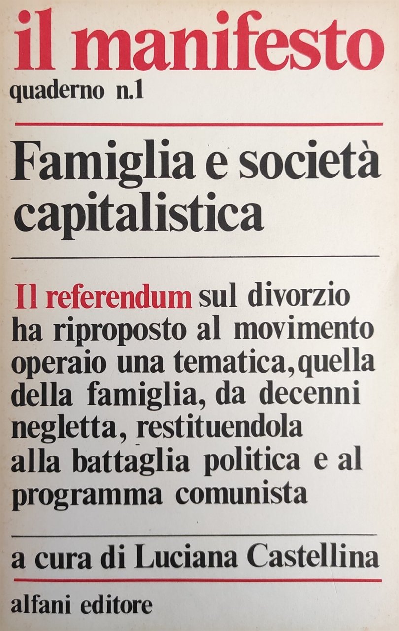 FAMIGLIA E SOCIETA' CAPITALISTICA