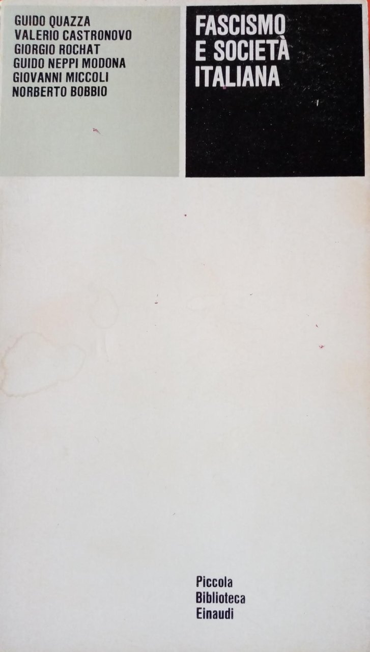 FASCISMO E SOCIETA' ITALIANA