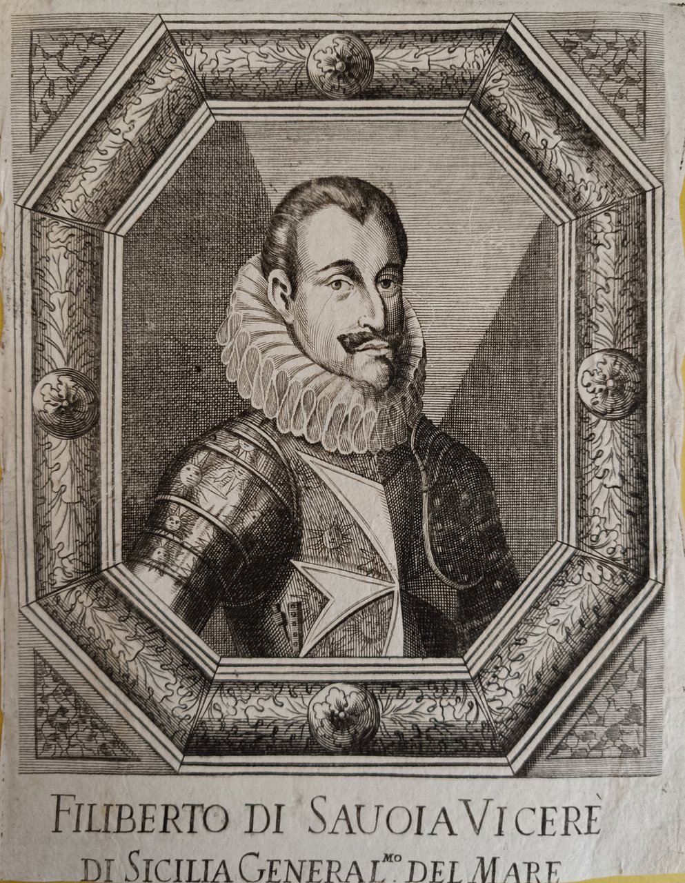FILIBERTO DI SAUOIA VICERÈ DI SICILIA GENERAL.MO DEL MARE