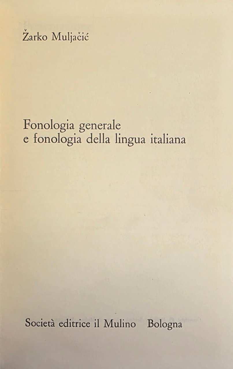 FONOLOGIA GENERALE E FONOLOGIA DELLA LINGUA ITALIANA | Immagine principale