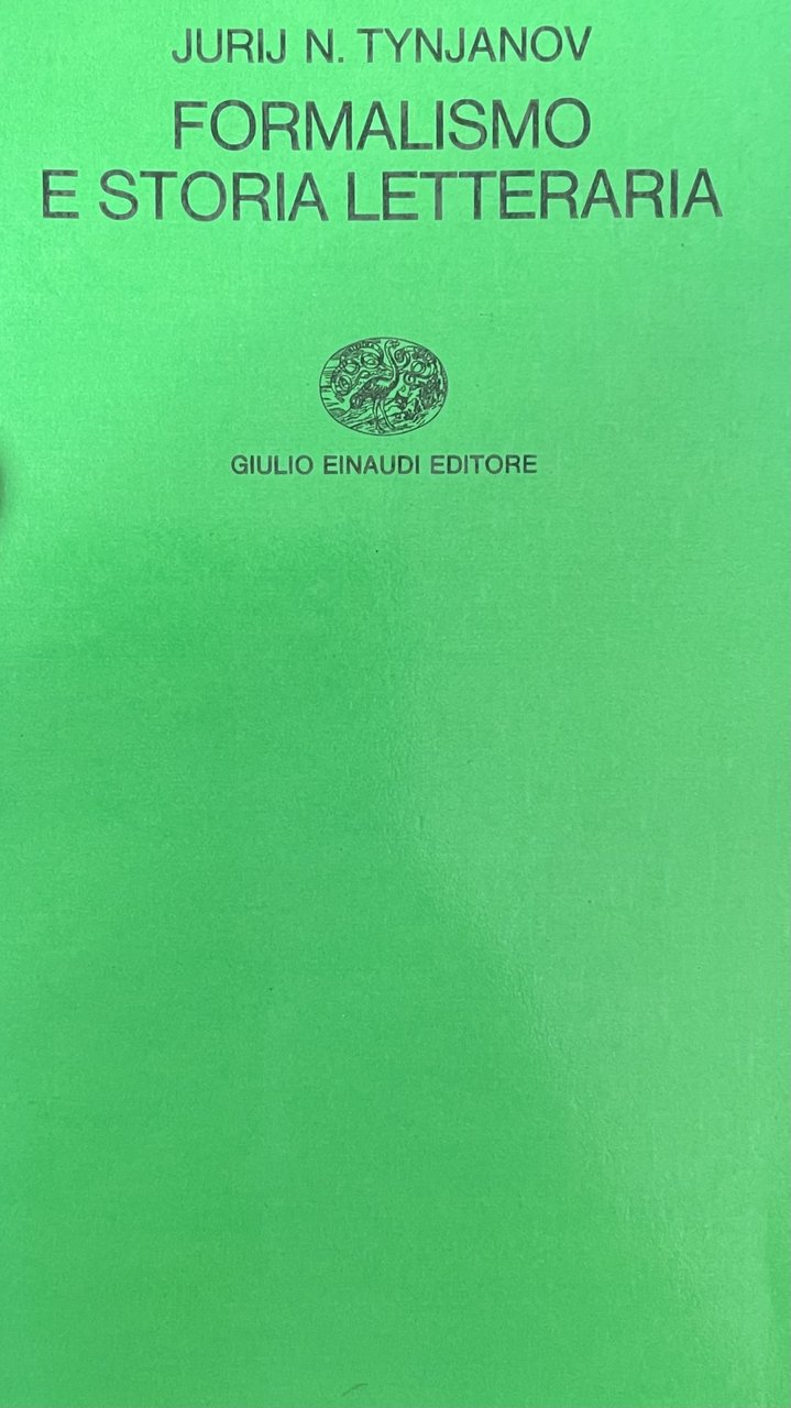 FORMALISMO E STORIA LETTERARIA