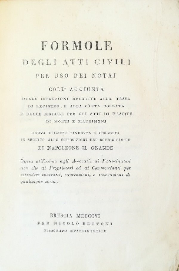 FORMOLE DEGLI ATTI CIVILI AD USO DEI NOTAI | Immagine principale