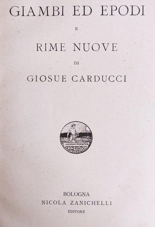 GIAMBI ED EPODI E RIME NUOVE