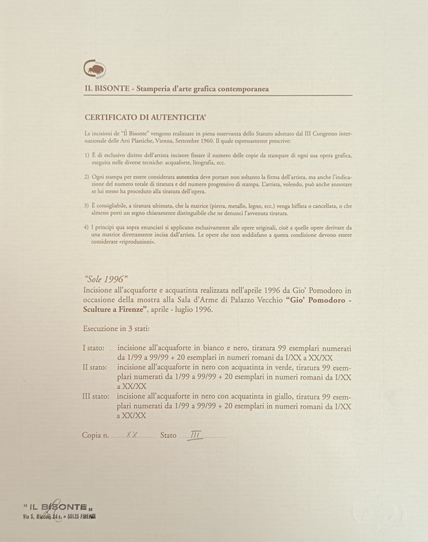 GIO' POMODORO. SCULTURE A FIRENZE