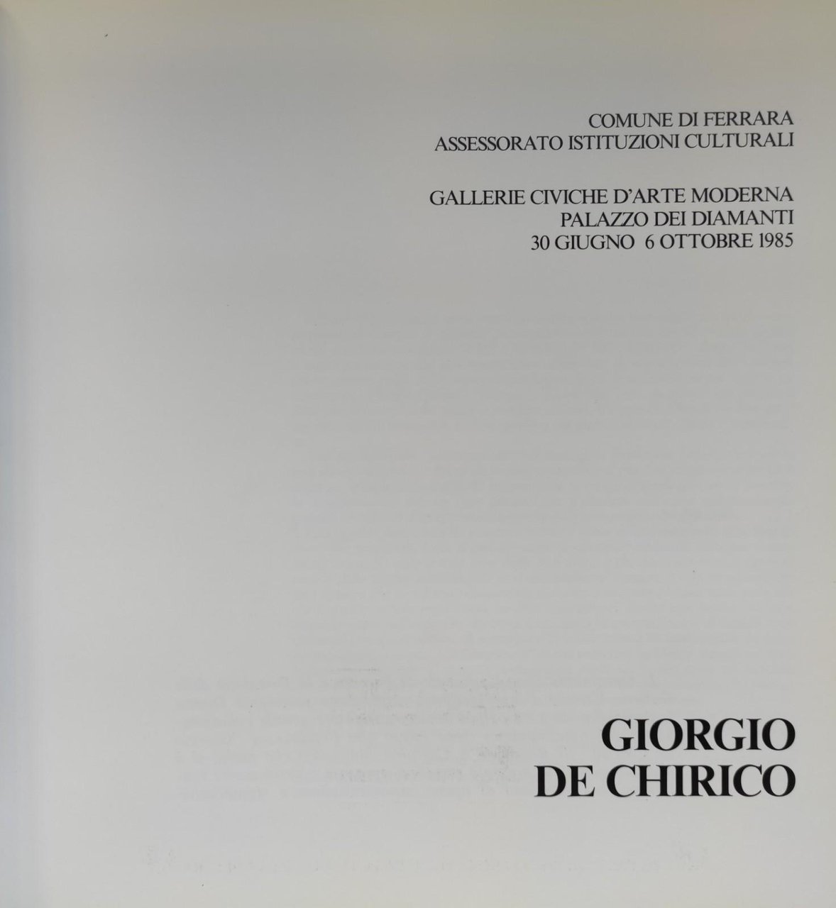 GIORGIO DE CHIRICO