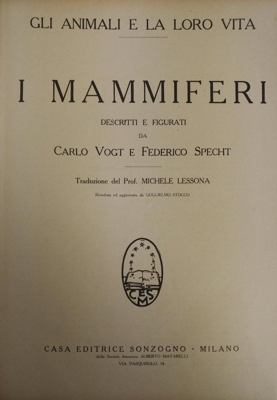 GLI ANIMALI E LA LORO VITA. I MAMMIFERI