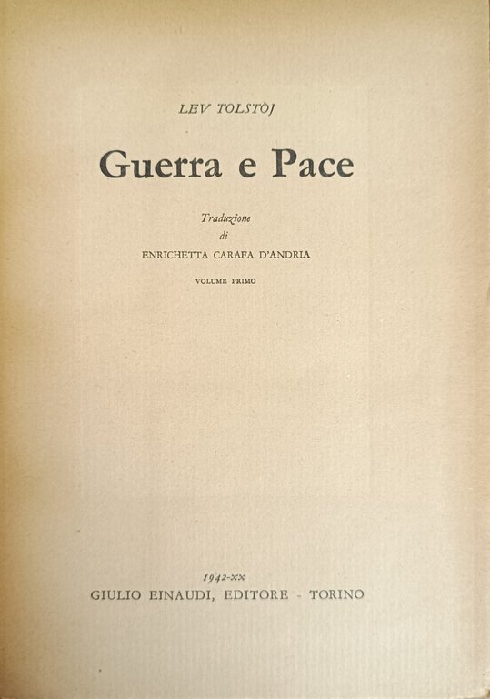 GUERRA E PACE