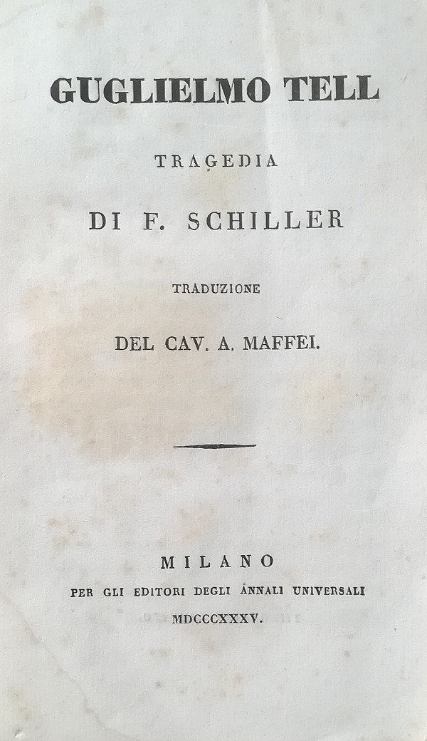 GUGLIELMO TELL. TRAGEDIA