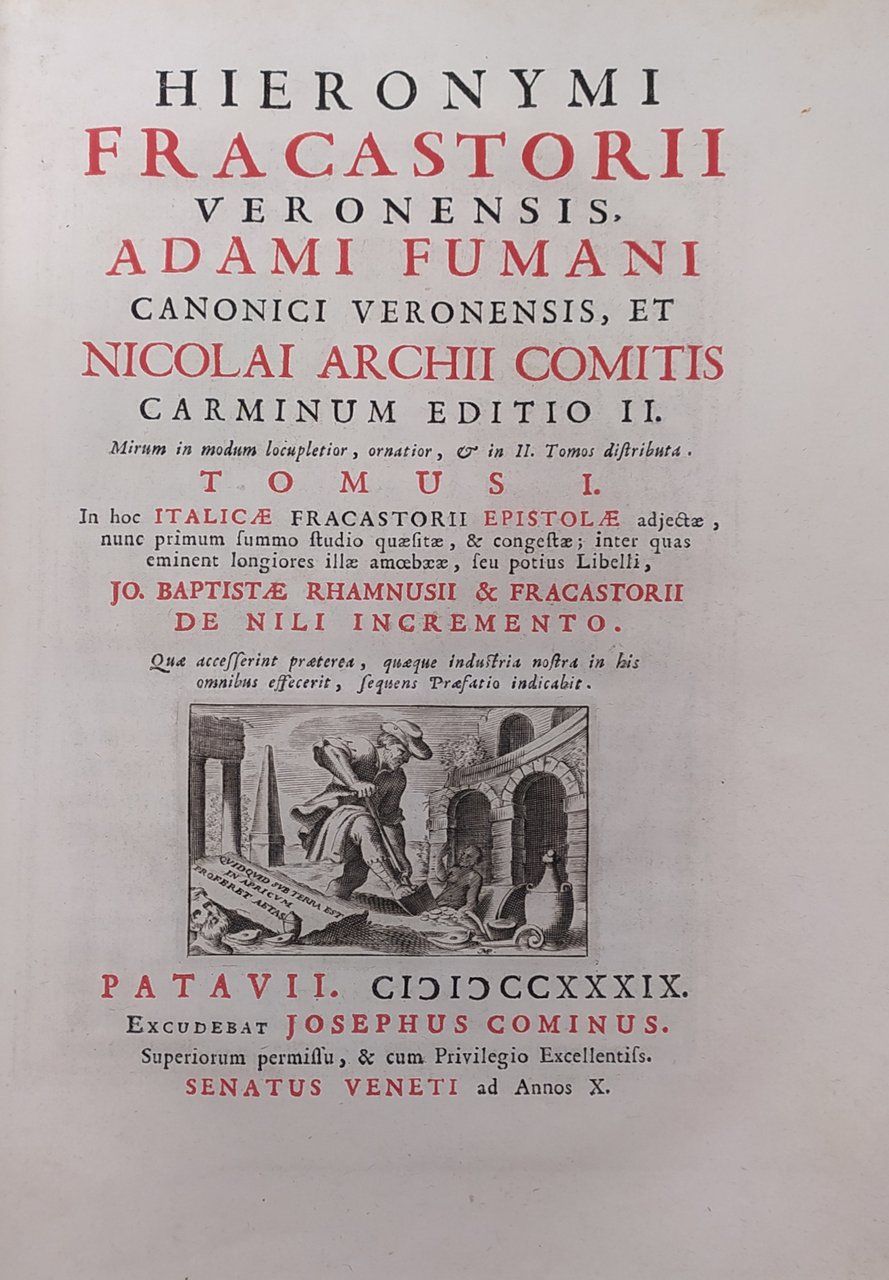 HIERONYMI FRACASTORII VERONENSIS, ADAMI FUMANI CANONICI VERONENSIS, ET NICOLAI ARCHII …