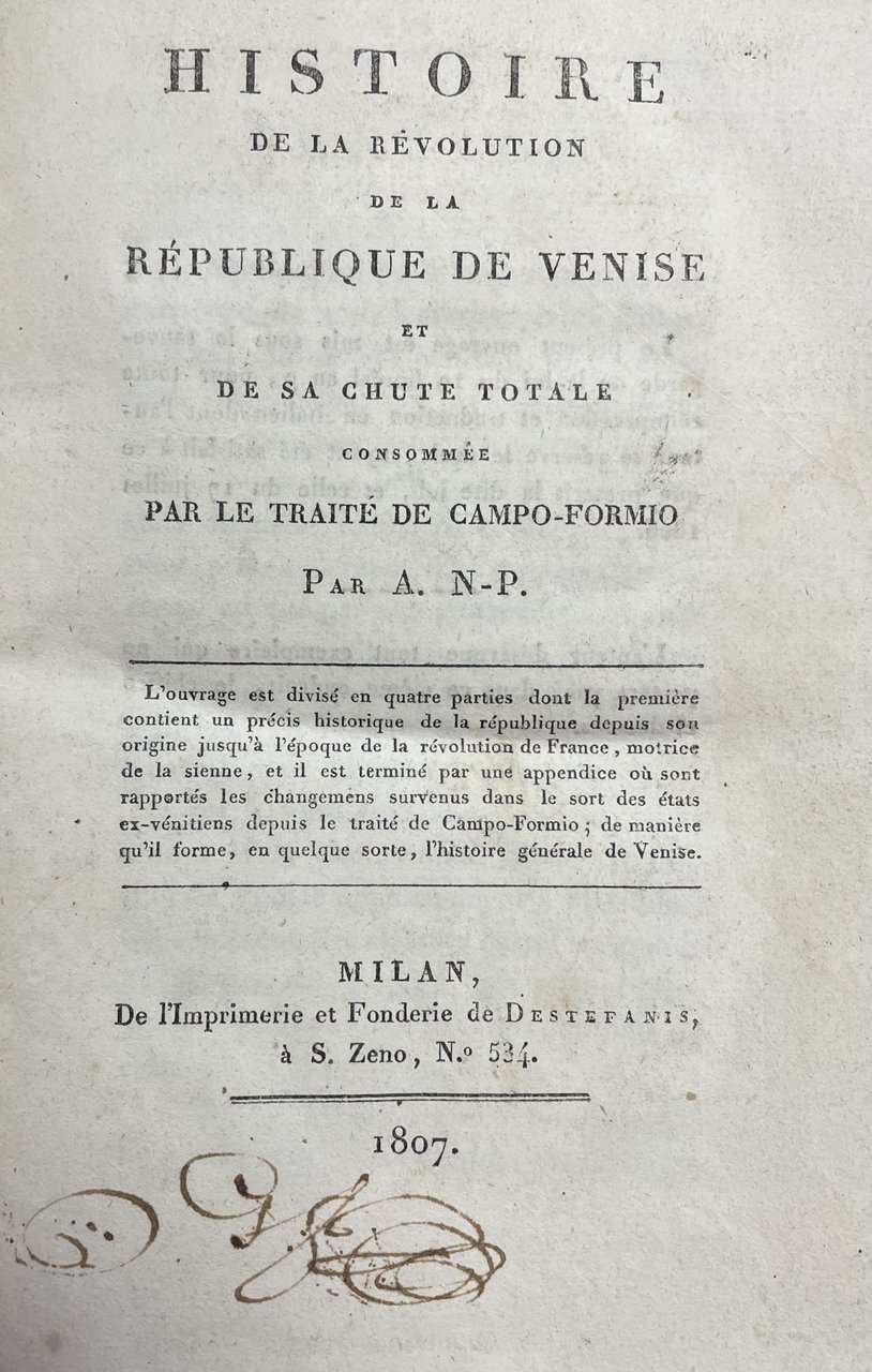HISTOIRE DE LA RÉVOLUTION DE LA RÉPUBLIQUE DE VENISE ET …