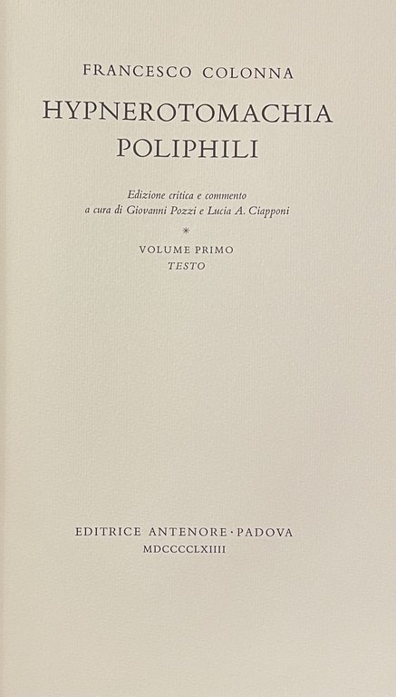 HYPNEROTOMACHIA POLIPHILI