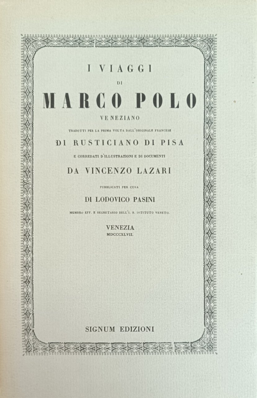 I VIAGGI DI MARCO POLO VENEZIANO