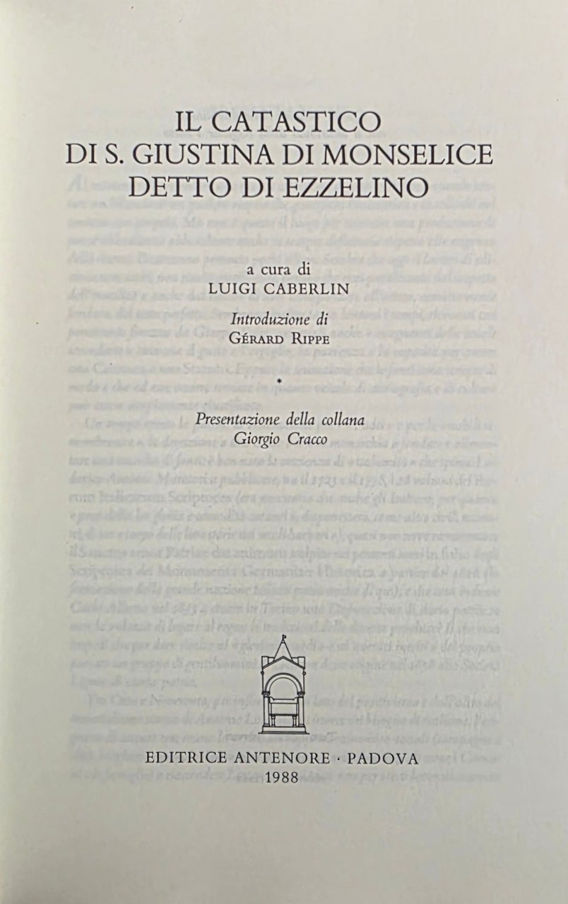 IL CATASTICO DI S. GIUSTINA DI MONSELICE DETTO DI EZZELINO | Immagine principale