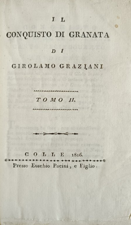 IL CONQUISTO DI GRANATA