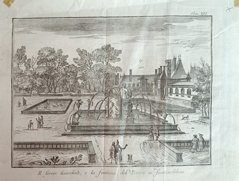 IL GRAN GIARDINO, E LA FONTANA DEL TEVERE IN FONTAINEBLEAU